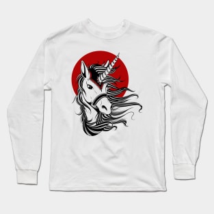 Unicorn - Black Red Long Sleeve T-Shirt